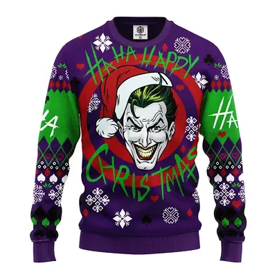 $43.19 • Buy Haha Happy Christmas Joker Christmas Premium Sweater 3D Printed