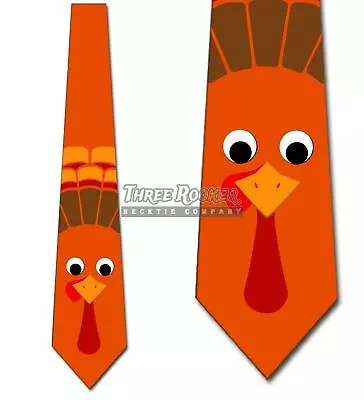 Turkey Ties For Men Thanksgiving Fun Holiday Neck Tie • $18.75