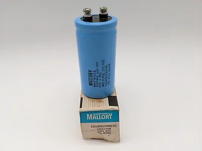 Mallory  CGS402U100R4C Aluminum Capacitor 4000 MFD 100 VDC Cylinder Electrical • $10