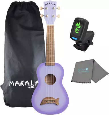 Kala Purple Burst Dolphin Makala Soprano Ukulele - MK-SD/PLBURST Bundle With A  • $91.04