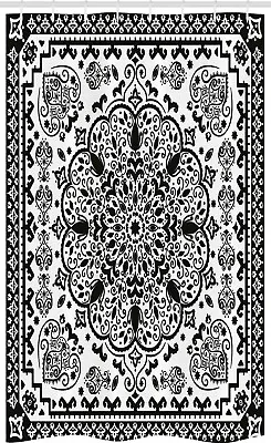 Ethnic Stall Shower Curtain Lace Paisley Black Mehndi • £17.99