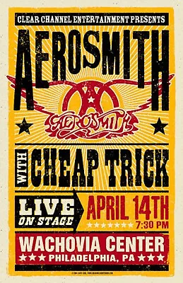 Aerosmit And Cheap Trick 13  X 19  Re-Print Music Concert Poster • $19.95