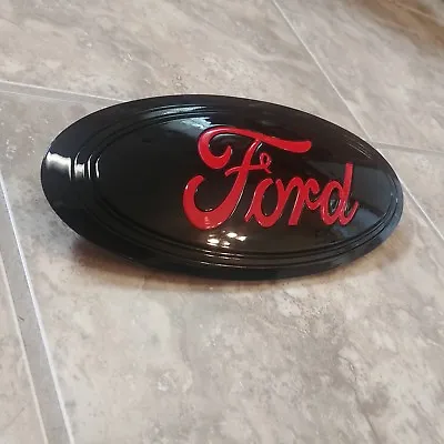 2015-17 Ford F150 GRILL Emblem All GLOSS BLACK AND Race Red Ford Script • $148