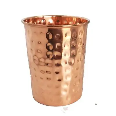 £6.85 • Buy 100% Copper Drinking Plain & Hammered Glass Tumbler Mug & Water Bottle Ayurveda