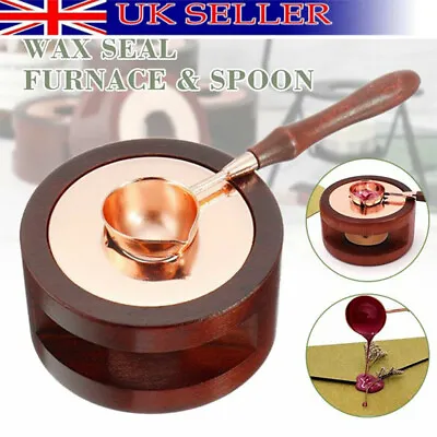 £7.39 • Buy Retro Wax Seal Stamp Warmer Furnace Stove Pot Melting Spoon Kit Stamp Tool UK