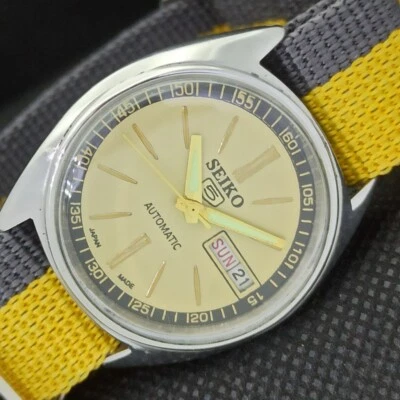£43.19 • Buy VINTAGE SEIKO 5 AUTOMATIC 6309A JAPAN MENS D/D GOLDEN WATCH 551g-a294782-2