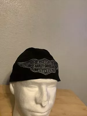 Harley Davidson Motorcycles Men's Skull Cap Do Rag Bandana Hat Black Embroidered • $28