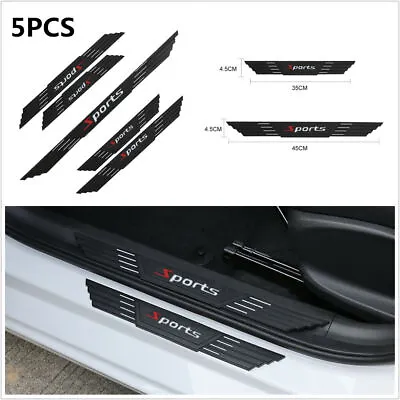 4PCS Rubber Car Door Scuff Sill Cover＋1PCS Car Rear Bumper Protector Pad Cover • $40.93