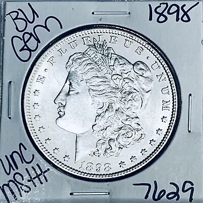 1898 Bu Gem Morgan Silver Dollar Unc Ms++ Genuine U.s. Mint Rare Coin 7629 • $0.01