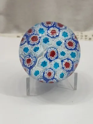 Murano Millefiori Vintage Art Glass Paperweight From Italy 2 1/4 Inches • $22.50