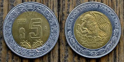 Mexico 5 Pesos 2005 Coin • £3