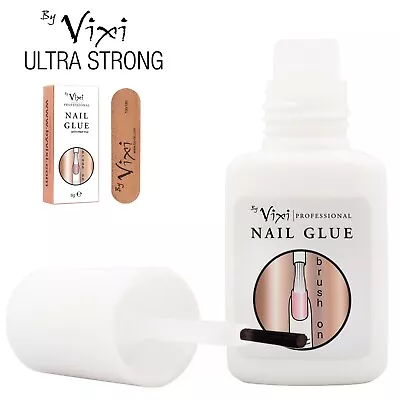 Vixi 8g Nail Glue With Brush 💖 EXTRA STRONG 💖 Professional False Tip Quick 💖 • £4.99