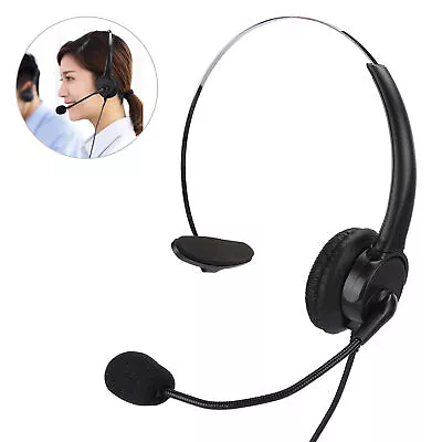 Telephone Monaural Headset Landline Phone Headphone With Mic For Home Use BLW • £13.34