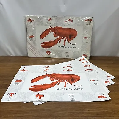 4 VTG How To Eat Lobster Paper Placemats NOS One Time Use Nautical Decor Beach • $9.72