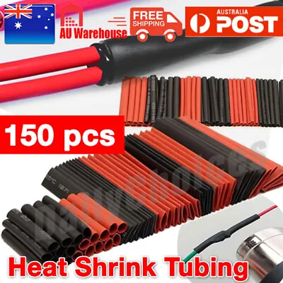 150 PCS Heat Shrink Heatshrink Wire Cable Tubing Tube Sleeving Sleeve Wrap AU • $5.29