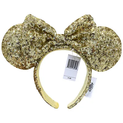 DisneyParks Gold Minnie Mouse Bow Sequins Ears Mickey Headband Ears • $13.86