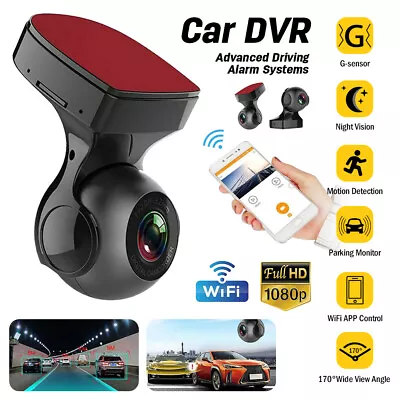 $39.99 • Buy 1080P HD Wifi Car DVR Camera 170° Dash Cam Video Recorder G-Sensor Night Vision
