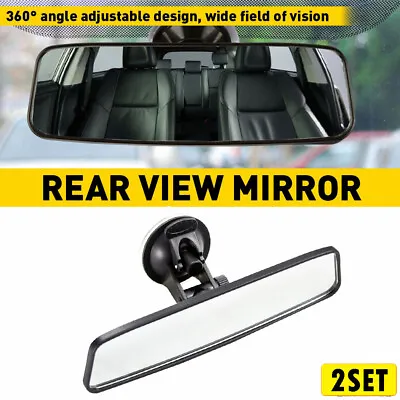 2Set Universal Large Suction Car Mirror Universal Wide Angle Rear View Mirror UK • £23.15