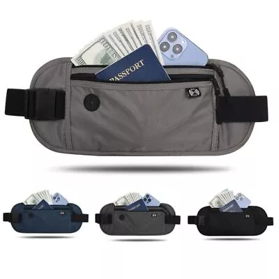 Invisible Travel Waist Pouch For Passport Money Belt Bag Hidden Security Wallet • $10.25