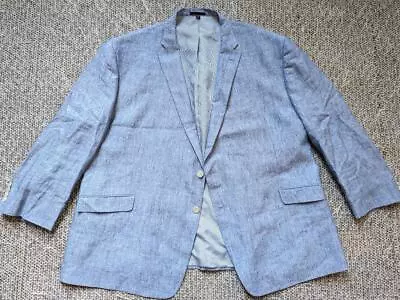 Recent JOS A BANK Blazer LINEN Blue 56R Sportscoat TAILORED FIT Jacket • $129.95