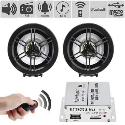 HIFI Bluetooth Waterproof Anti-theft Motorcycle Audio Alarm Sound System MP3 • $31.81