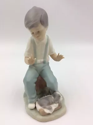Golden Memories Daisa Little Boy With Puppy Figurine Hand Made In Spain  Lladro • $21.99
