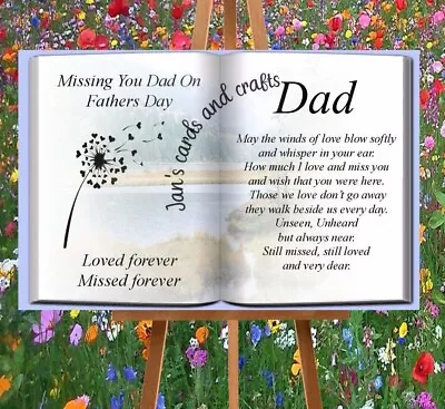 £3.50 • Buy Grave Memorial Card Father's Day, Heavenly Fathers Day For Dad, Grandad, Papa 03