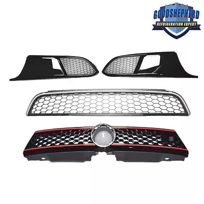 For 11-14 VW Jetta Front Bumper Upper+Lower Grille Kit W/Bezels Plastic Grill • $104.10