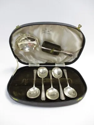 Mappin & Webb Princes Plate Cased Set Of Spoons Serving Spoon 5 Dessert Spoons • $43.52