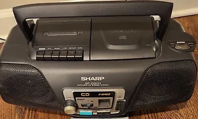 Vintage Sharp QT-CD111 Portable CD Cassette AM/FM Radio Boombox - TESTED & WORKS • $20