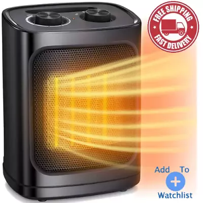 $26.99 • Buy Ceramic Space Heater Small Electric Portable With Adjustable Thermostat 1500w US