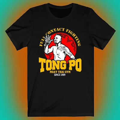 Kickboxer Tong Po Muay Thai Fighter Gym Logo Men's Black T-shirt Size S To 5XL • $20.99