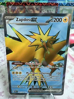 Zapdos Ex - 192/165 151 Full Art Pokemon - NM/LP • $15