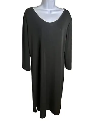 Misook Santana Knit Dress 3/4 Sleeve Scoop Neck Size Large Black • $44.70