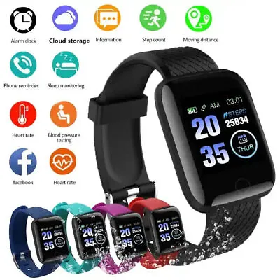 Smart Watch Men Women Fitness Tracker Blood Pressure Heart Rate Sport Watches UK • £9.27