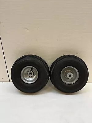 Two(2) 4.10/3.50-4 Flat Free Utility And Hand Truck Tire / Wheel 5/8  Bearing • $42.99