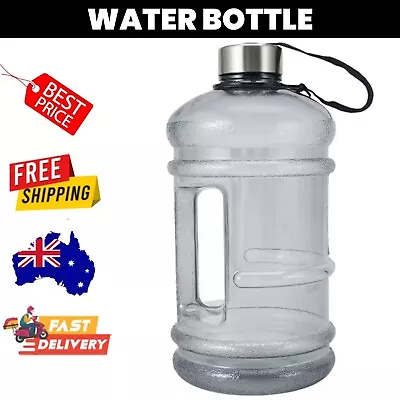 $6.67 • Buy  2L Litre Sports Water Drink Bottle With Handle Sports Bottle BPA Free Grey NEW