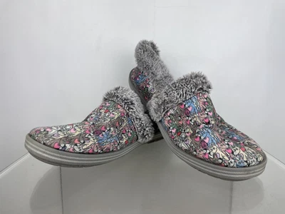 £14.99 • Buy SKECHERS Bobs Womens Slippers UK Sz 8 Too Cozy Pooch Parade Gray Faux Fur Shoes