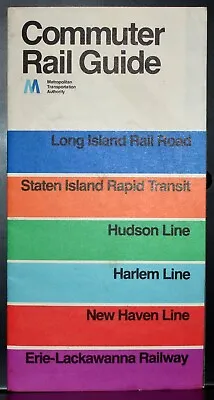 1974 MTA Commuter Rail Guide Map NY Vintage Original Joan Charysyn-Vignelli • $27.95