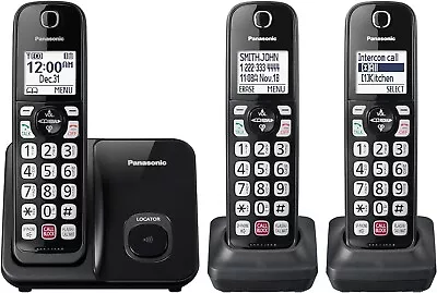 Panasonic KX-TGD813B Dect 6.0 3Handset Cordless Phone Caller ID Answering System • $54.99