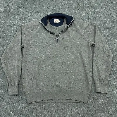 Faherty Sweater Mens M Gray Heathered Sconset 1/4 Q-Zip Cotton Cashmere *READ • $19.95