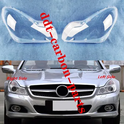 Pair For Mercedes R230 SL500 550 600 2008-2012 LH&RH Headlight Lens Cover+Glue • $446.39