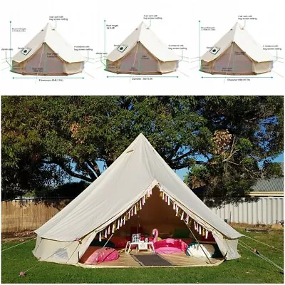 4-Season Bell Tent 3M 4M 5M 6M Waterproof Cotton Canvas Glamping Yurt Teppe Tent • $799.99