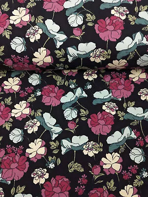 Floral Cotton Jersey Fabric • £8.25