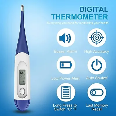 Personal Body Thermometer LCD Medical Adult Child Baby Oral Rectal Digital CE AU • $6.50