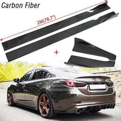 Carbon 78.7  Side Skirt Panel + Rear Bumper Lip Diffuser For Mazda 3 GX GT Sedan • $110.80