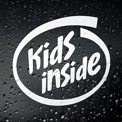Kids Inside Funny Car Sticker Baby On Board Van Campervan Window Bumper Decal • £3.25