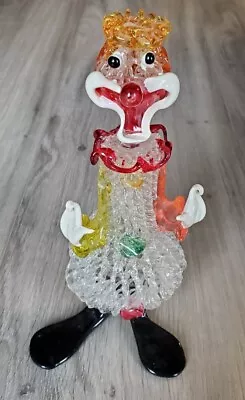 Vintage 7 1/2” Murano Style Glass Clown Art Sculpture  • $14.99