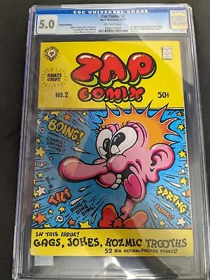 Zap Comix #2  2nd Print  CGC 5.0 1968 Apex Novelties Robert Crumb Underground • $59.99