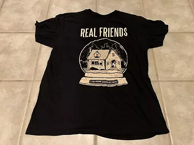 Real Friends Home Inside My Head Black Shirt Large Emo Pop Punk Hxc Sxe Scene • $34.95